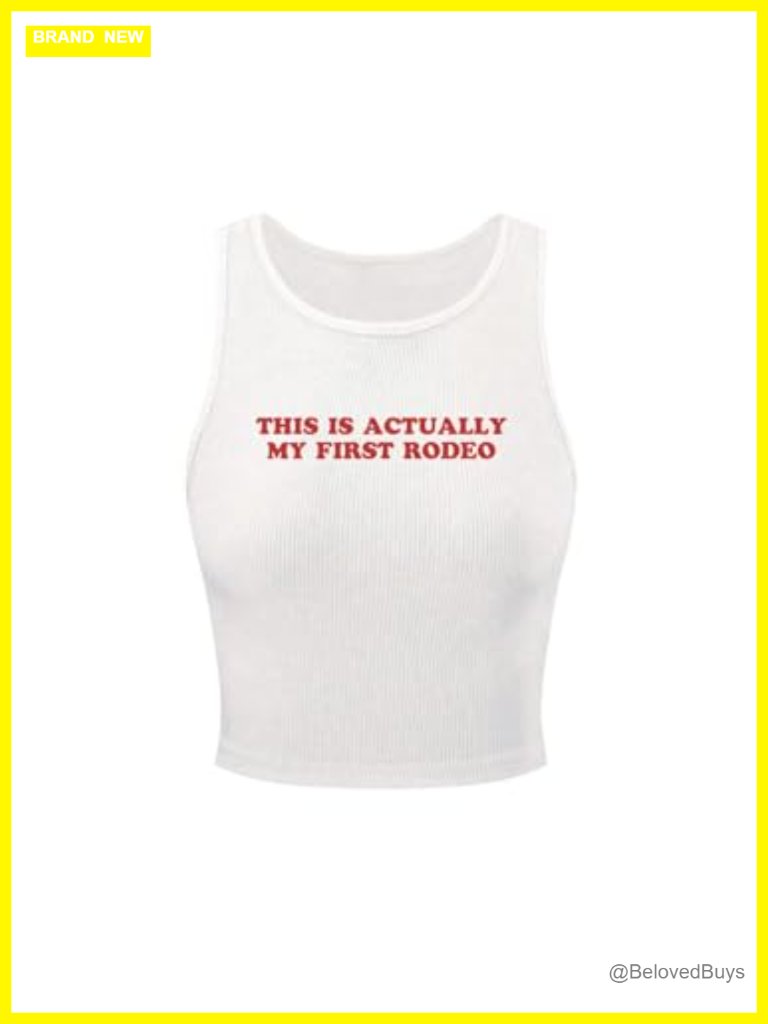 Letter Graphic Tank Top Sleeveless Crew Neck Rib Knit Crop Top Summer
